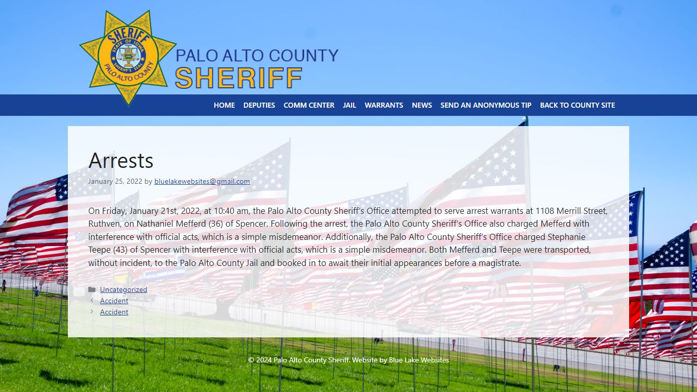 Arrests - Palo Alto County Sheriff