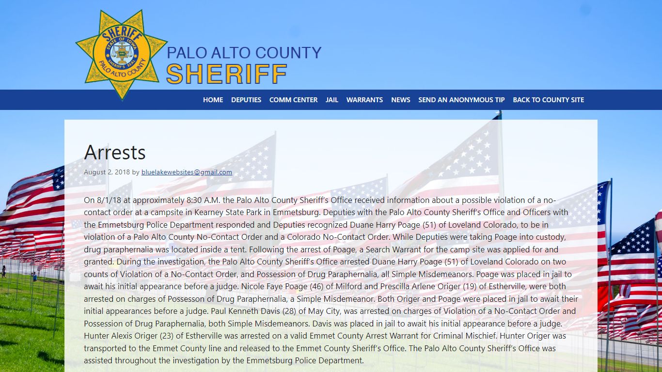 Arrests - Palo Alto County Sheriff